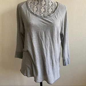 James Perse Striped Long Sleeve Casual Top